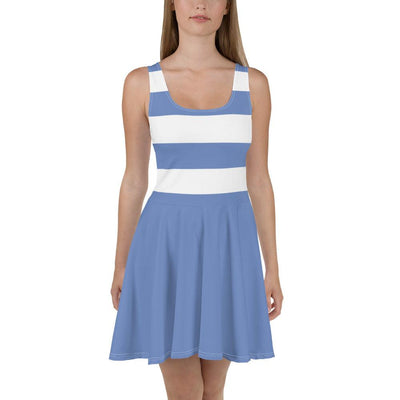Dress - Blue and white Stripe Design with blue skirt - Rozlar