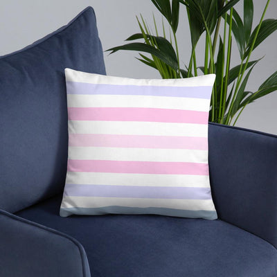Throw Pillow - Pink and Blue Stripe design - Rozlar