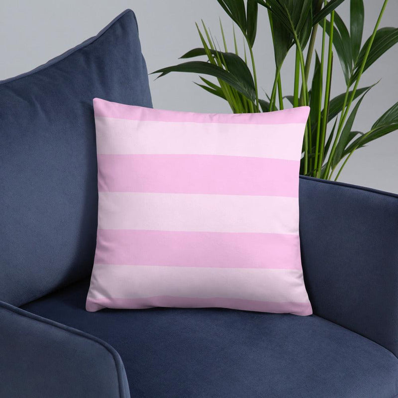 Throw Pillow - Pink Light and Dark Stripe Design - Rozlar