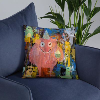 Throw Pillow - Abstract Gathering with Friends - Rozlar