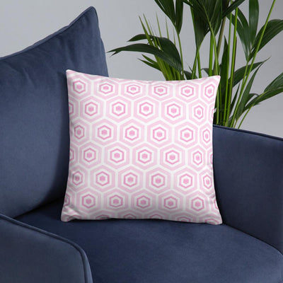 Throw Pillow - Pink Honeycomb Pattern - Rozlar