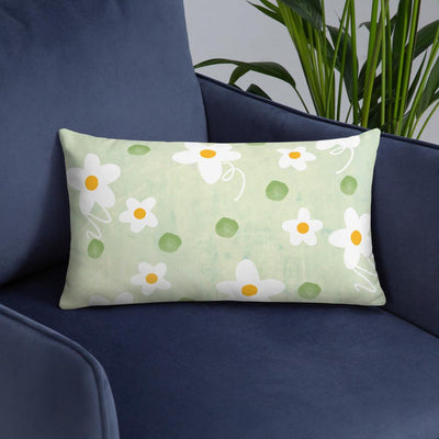 Throw Pillow - Daisies On Green - Rozlar