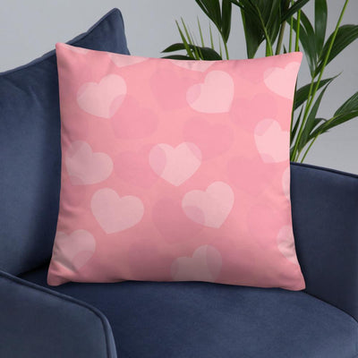 Throw Pillow - Pink Hearts - Rozlar