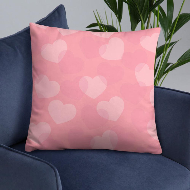 Throw Pillow - Pink Hearts - Rozlar
