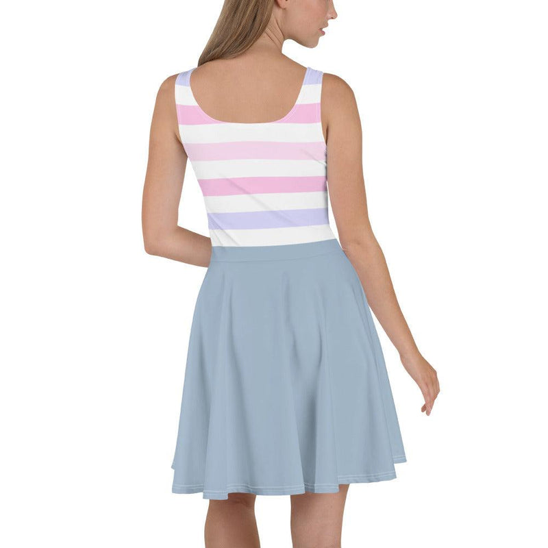 Dress - Blue and Pink Stripe with blue skirt - Rozlar