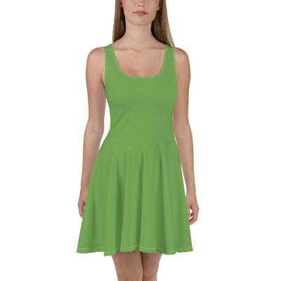 Dress - Leaf Green with a flowing skirt - Rozlar