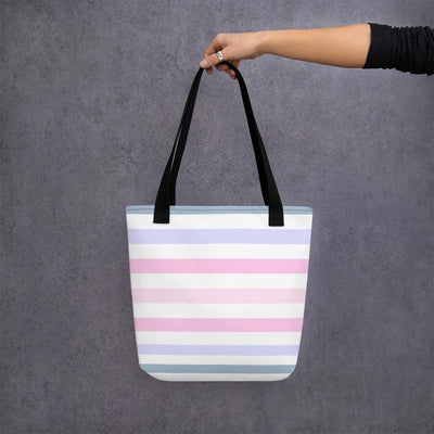 Tote bag - Blue and Pink Stripe Design - Rozlar