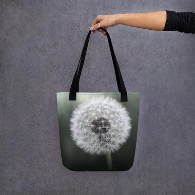 Tote bag - Dandelion Single Flower Beautiful on Dark Background - Rozlar