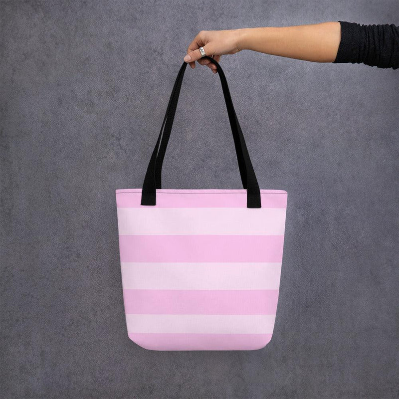 Tote bag - Light and Dark Pink Stripe Pattern - Rozlar