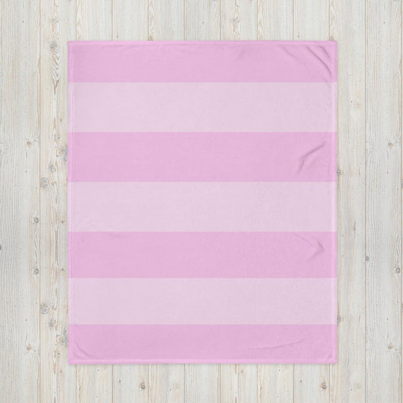 Throw Blanket - Light and dark pink stripe pattern - Rozlar