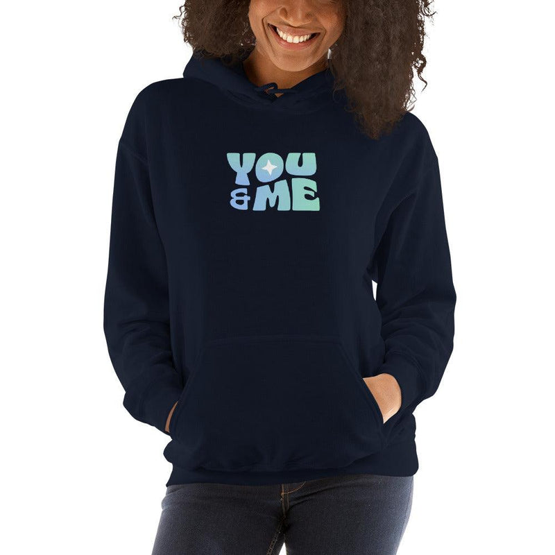 Hoodie - You & Me - text in blue - Rozlar