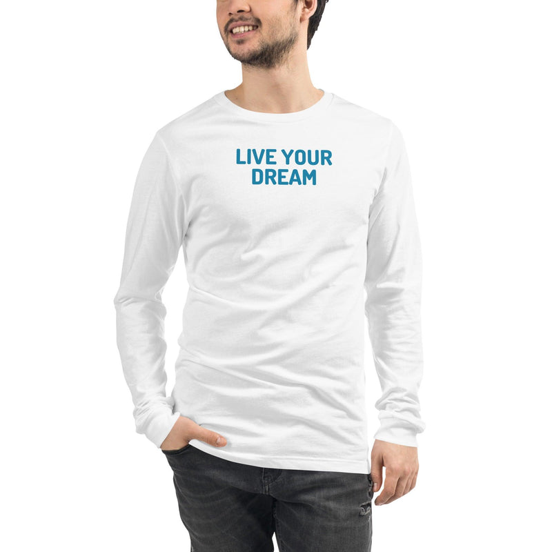 Long Sleeve Tee - Live Your Dream in blue text - Rozlar
