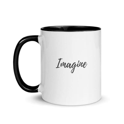 Mug with Color Inside - Imagine - text in dark grey - Rozlar