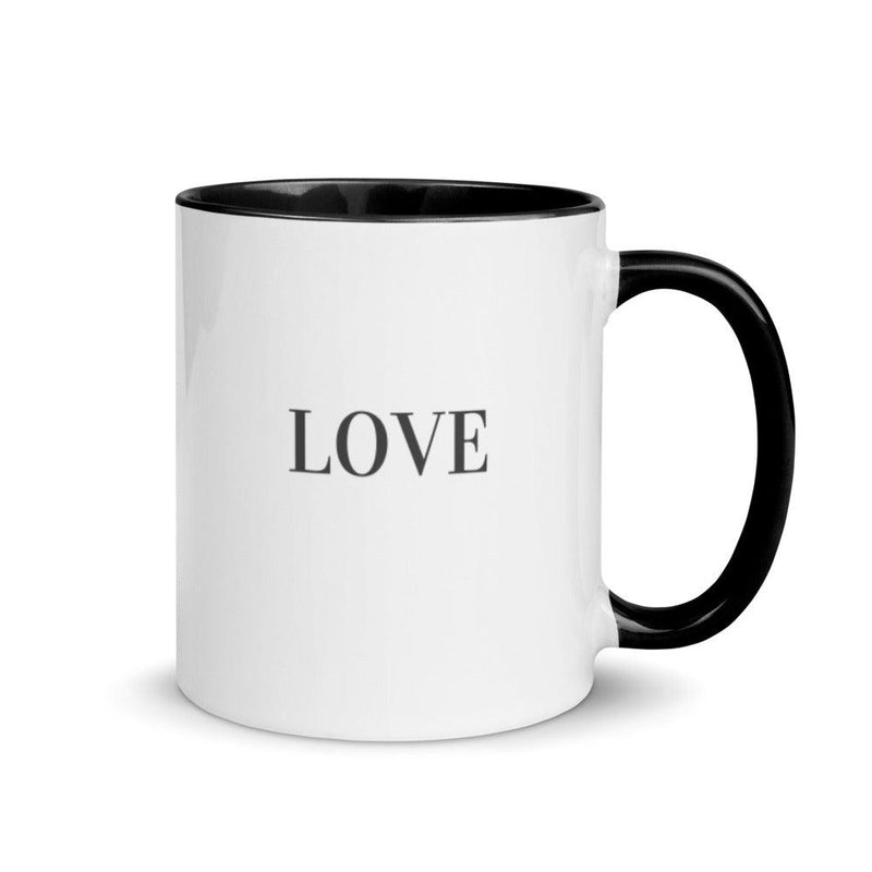 Mug with Color Inside - Love in dark grey - Rozlar