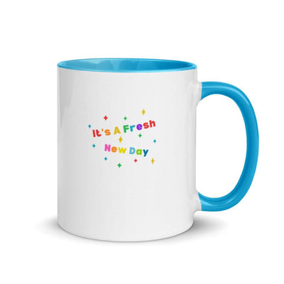Mug with Color Inside - It's a Fresh New Day - Rozlar