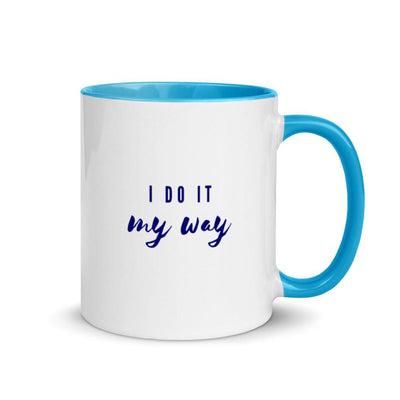 Mug with Color Inside - I do it my way - text in blue - Rozlar