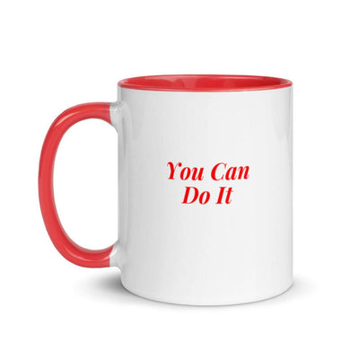 Mug with Color Inside - You Can Do It - text in red - Rozlar