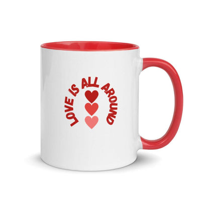Mug with Color Inside - Love is all Around - Rozlar