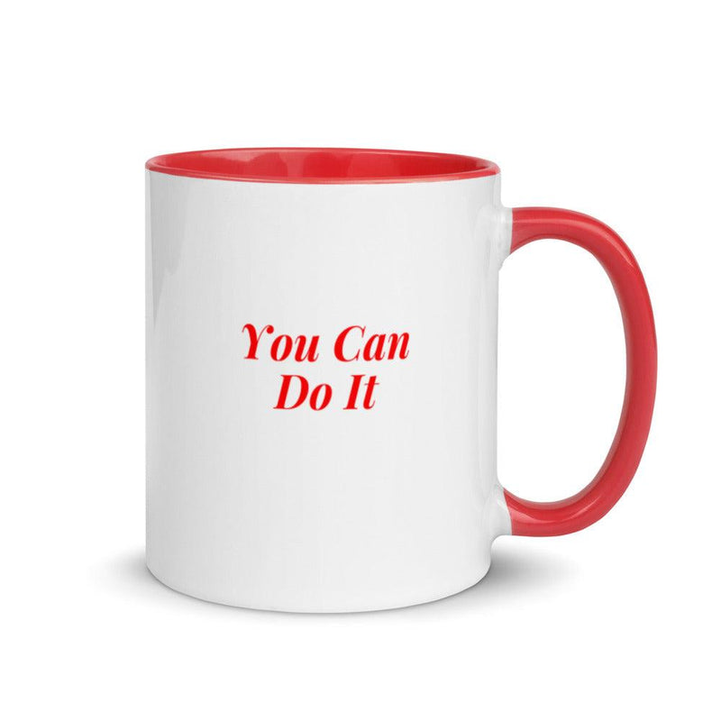 Mug with Color Inside - You Can Do It - text in red - Rozlar