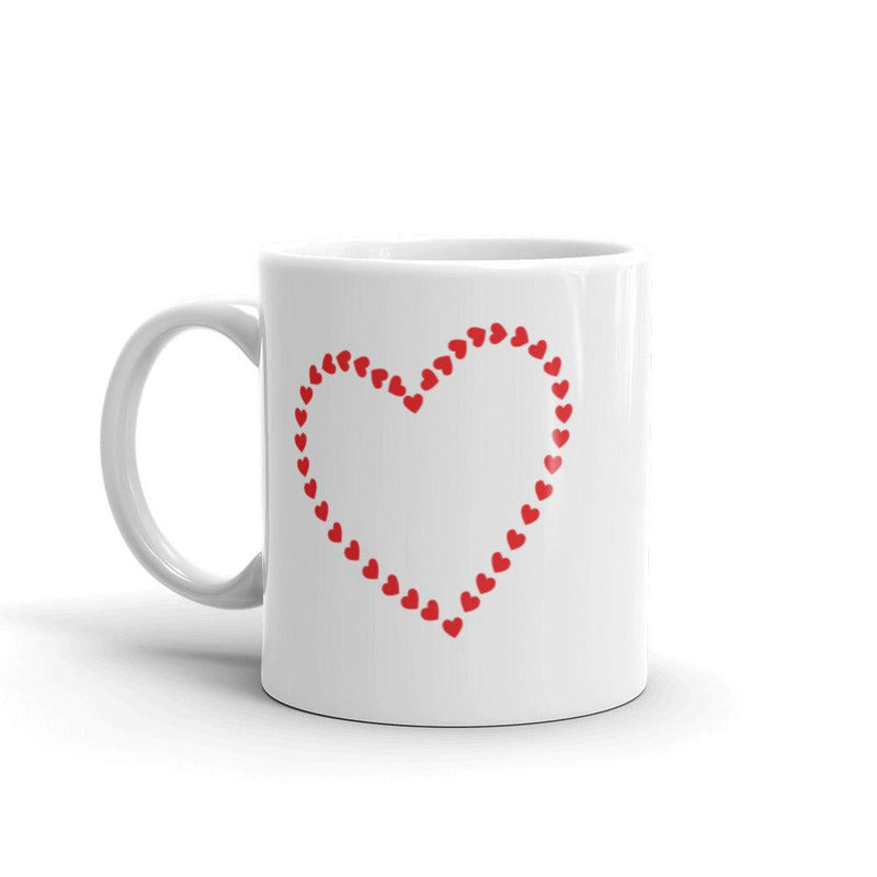 Mug Glossy White - Red Heart made of Red Hearts - Rozlar