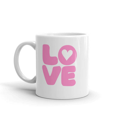 Mug Glossy White - Love in Pink text - Rozlar