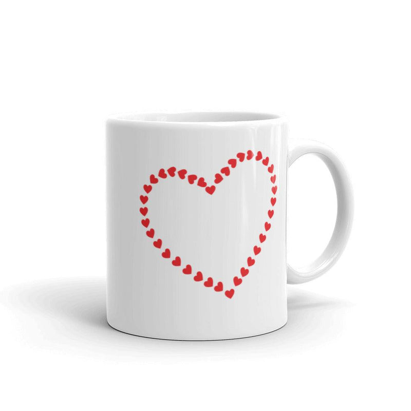 Mug Glossy White - Red Heart made of Red Hearts - Rozlar