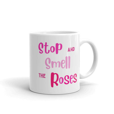 Mug Glossy White - Stop and Smell the Roses - Rozlar