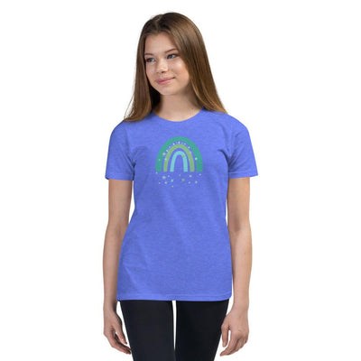 Youth T-Shirt - Rainbow And Stars In Blue and Green - Rozlar